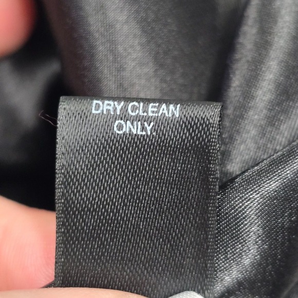 Express Dress Medium Black White Silk Mini Halter Babydoll Y2K Fairy Whimsigoth - Picture 12 of 16